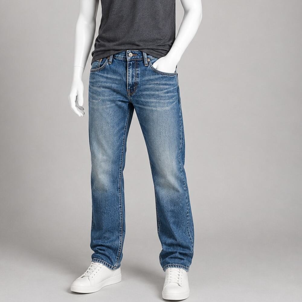 BKE Jake Straight Jeans 30x31 Mens Blue Medium Wash Stretch Denim Casual Fit